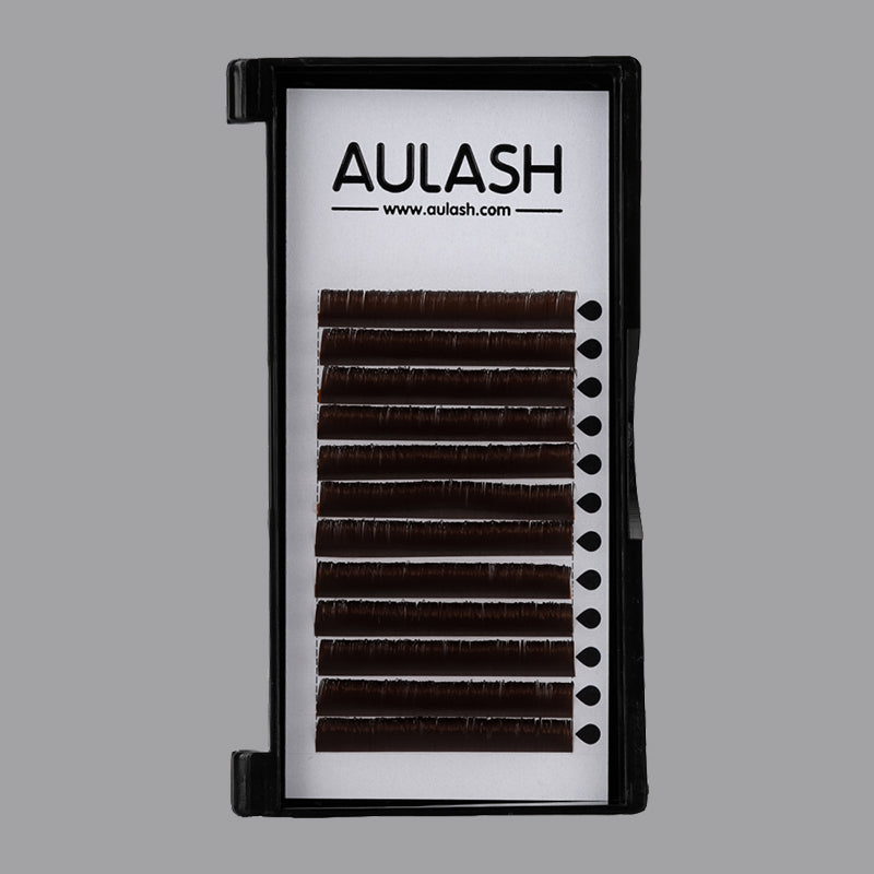 Korean PBT Fiber Dark Brown Flat Lashes - AULASH