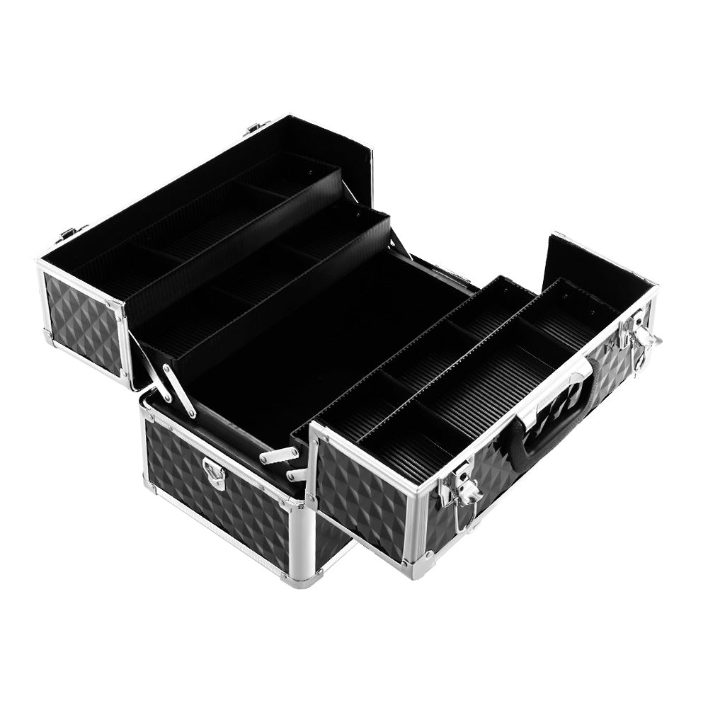 Embellir Portable Cosmetic Beauty Makeup Case - Diamond Black - AULASH