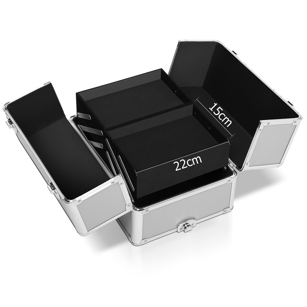 Embellir 7 in 1 Portable Cosmetic Beauty Makeup Trolley - Silver - AULASH
