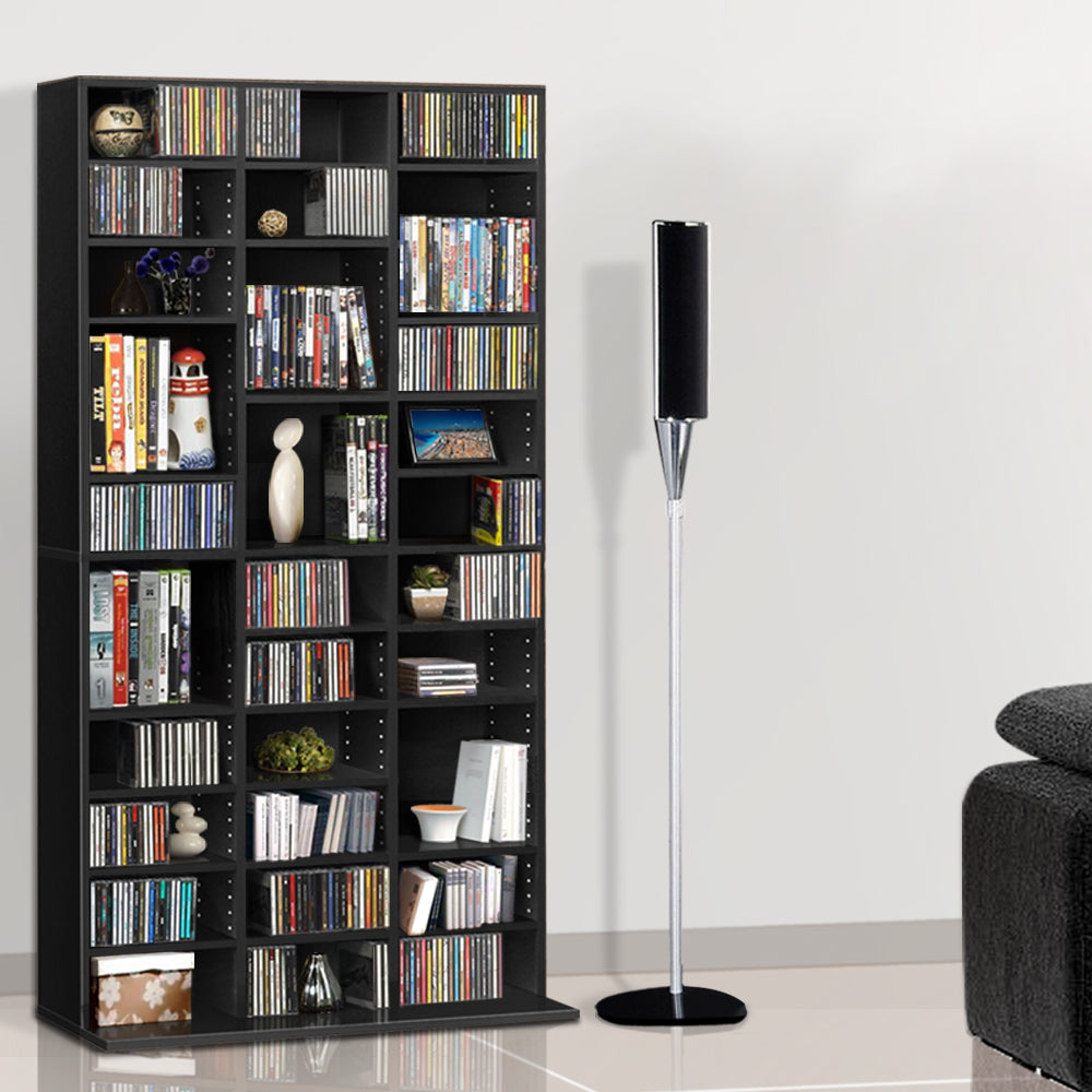 Artiss Adjustable Book Storage Shelf Rack Unit - Black - AULASH