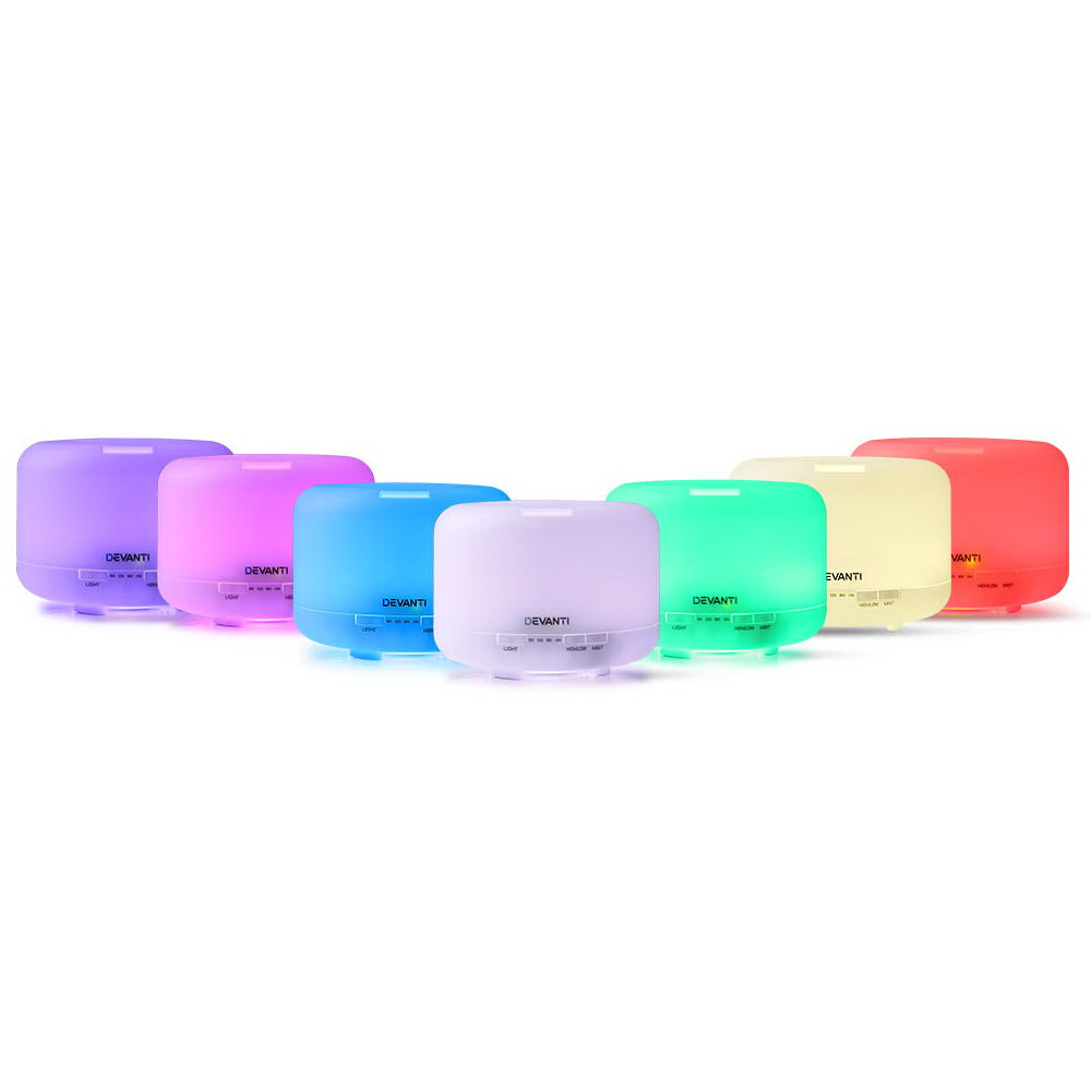 Devanti 500ml 4 in 1 Aroma Diffuser - White - AULASH
