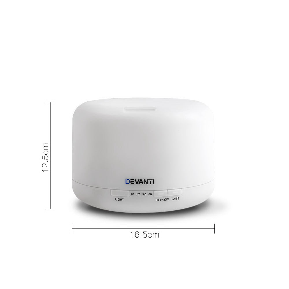 Devanti 500ml 4 in 1 Aroma Diffuser - White - AULASH