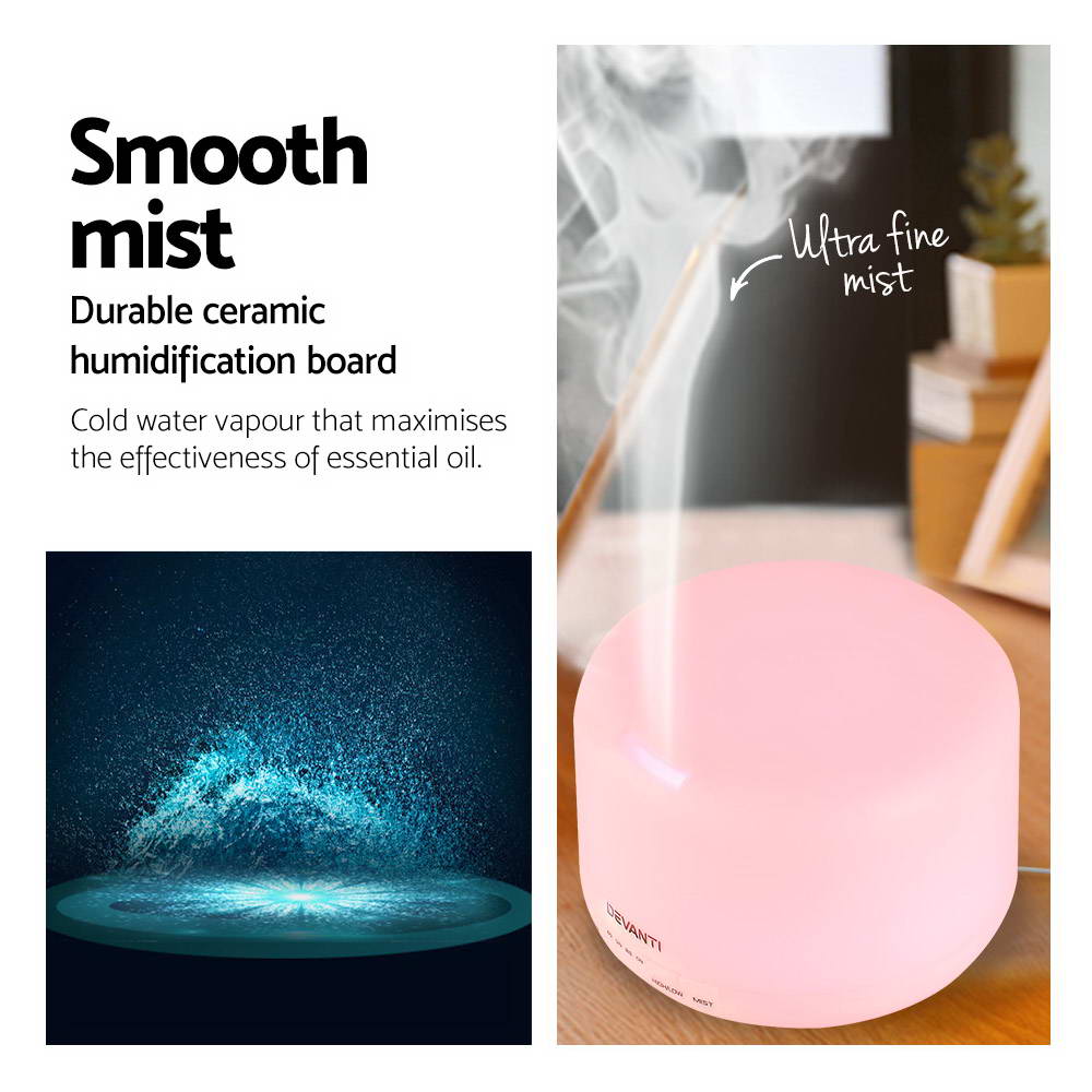 Devanti 500ml 4 in 1 Aroma Diffuser - White - AULASH
