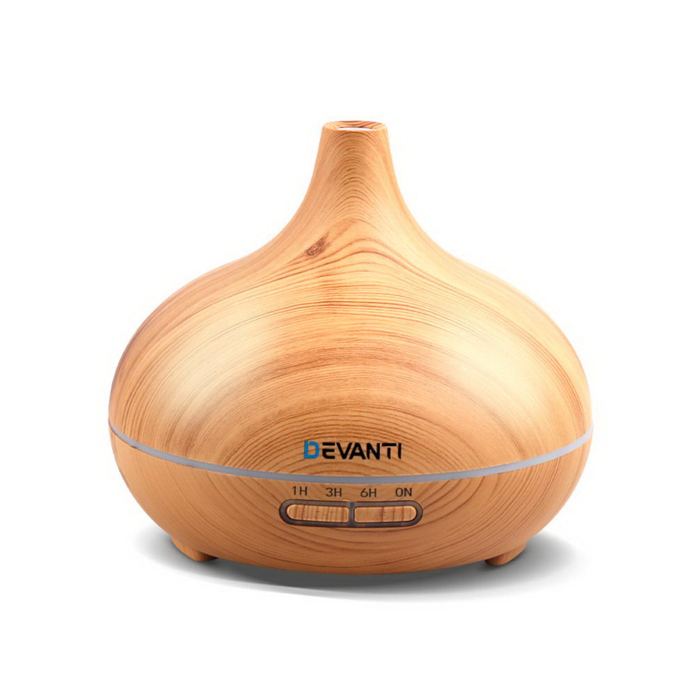 Devanti 300ml 4 in 1 Aroma Diffuser - Light Wood - AULASH