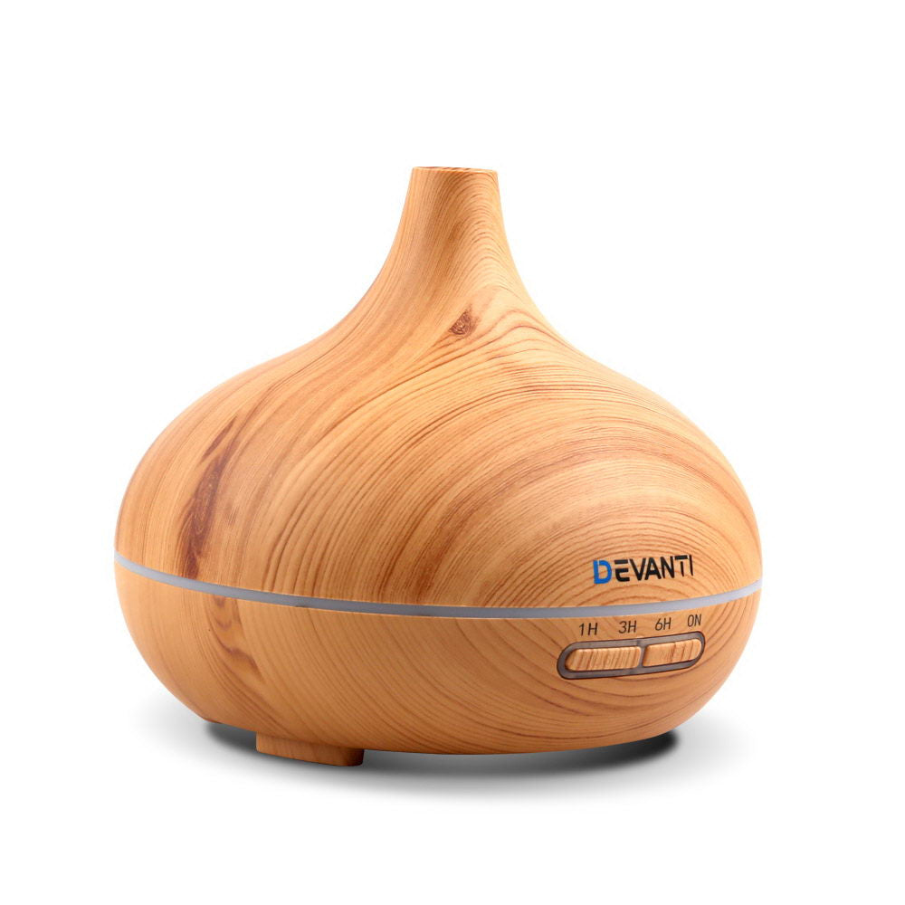 Devanti 300ml 4 in 1 Aroma Diffuser - Light Wood - AULASH
