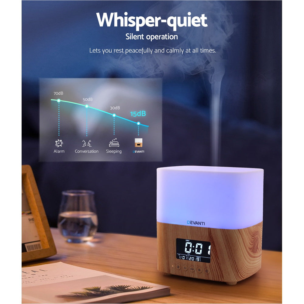 Devanti Aroma Diffuser Aromatherapy Humidifier Essential Oil Clock - AULASH