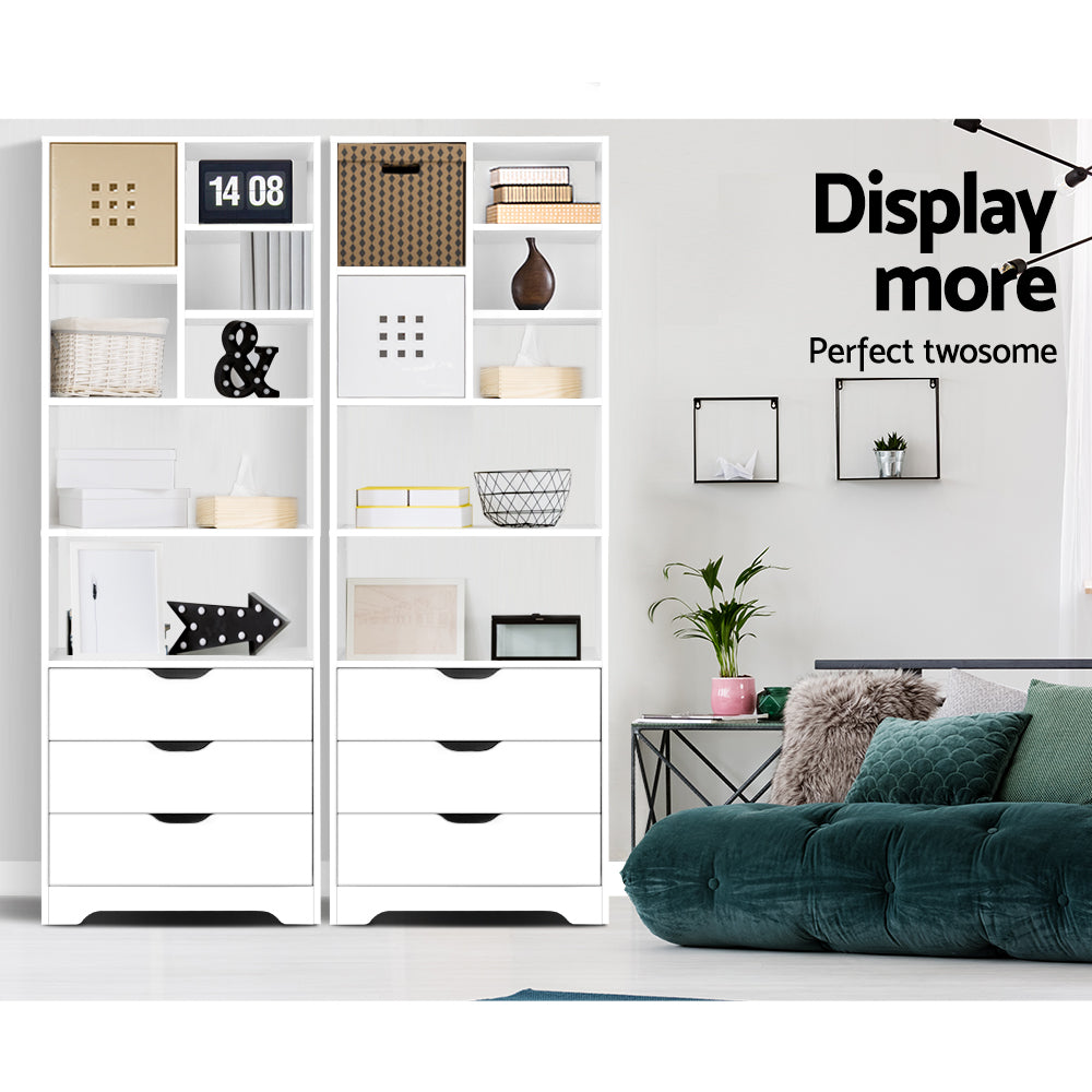 Artiss Display Drawer Shelf - White - AULASH