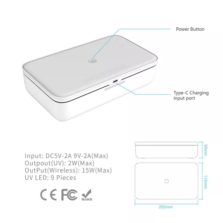 Wireless Charger Portable UV LED Sterilizing Box - AULASH