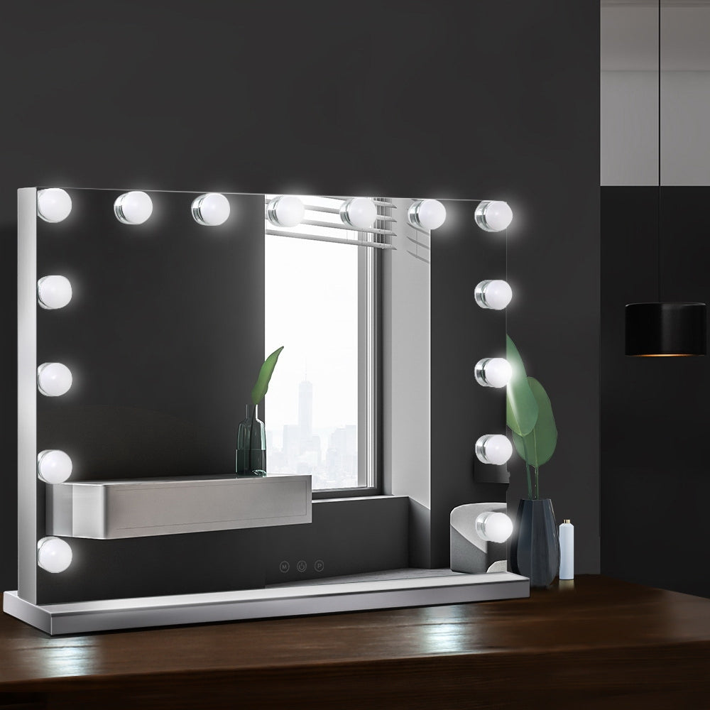 Embellir Hollywood Frameless Makeup Mirror With 15 LED Lighted Vanity Beauty 58cm x 46cm - AULASH