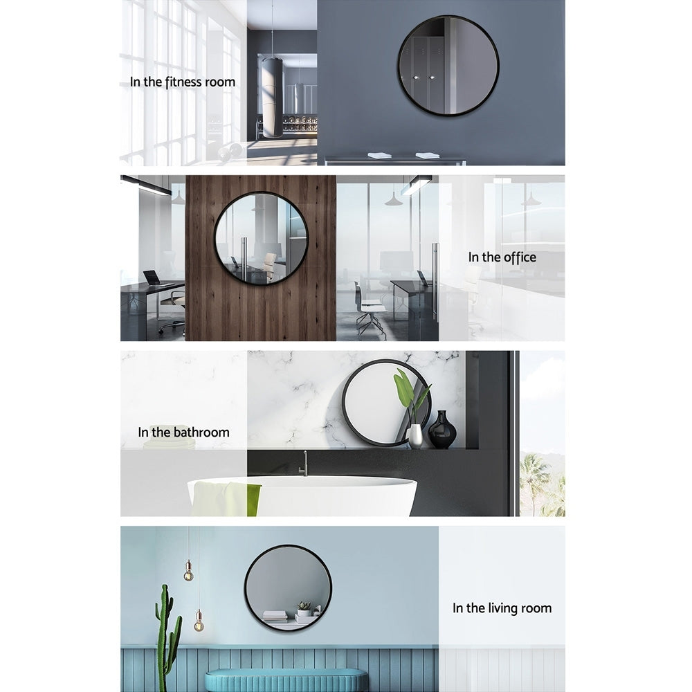 Embellir Round Wall Mirror 50cm Makeup Bathroom Mirror Frameless - AULASH