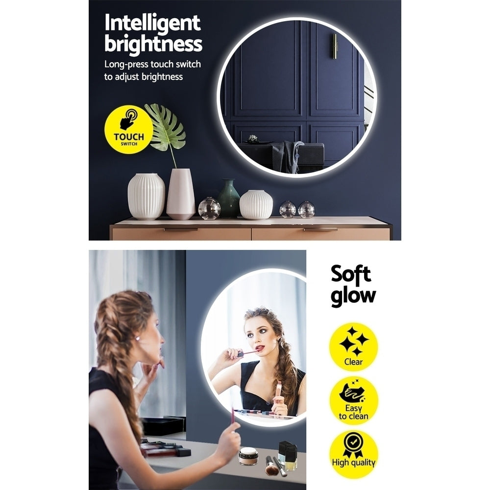 Embellir LED Wall Mirror Bathroom Mirrors With Light 90CM Decor Round Decorative - AULASH