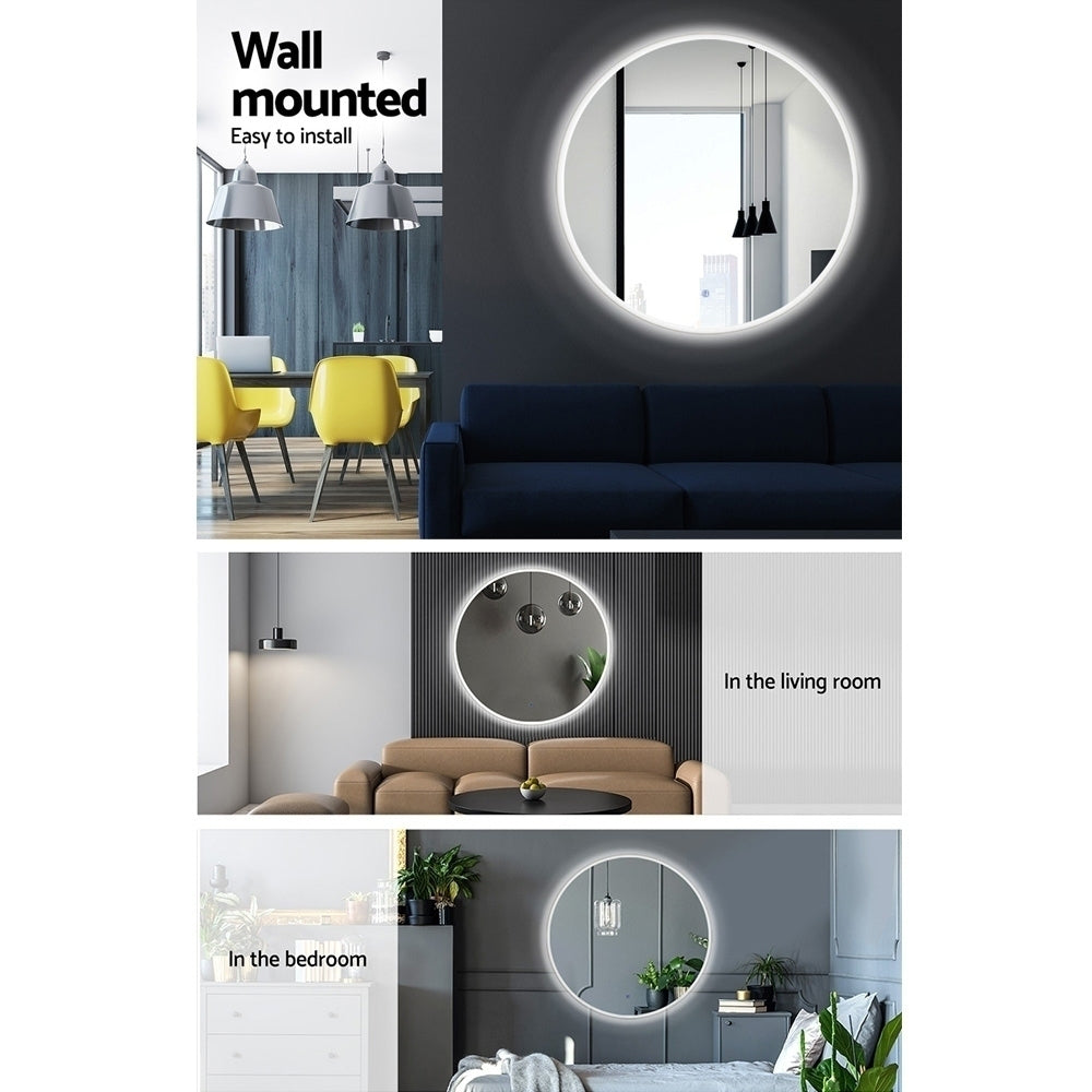 Embellir LED Wall Mirror Bathroom Mirrors With Light 90CM Decor Round Decorative - AULASH