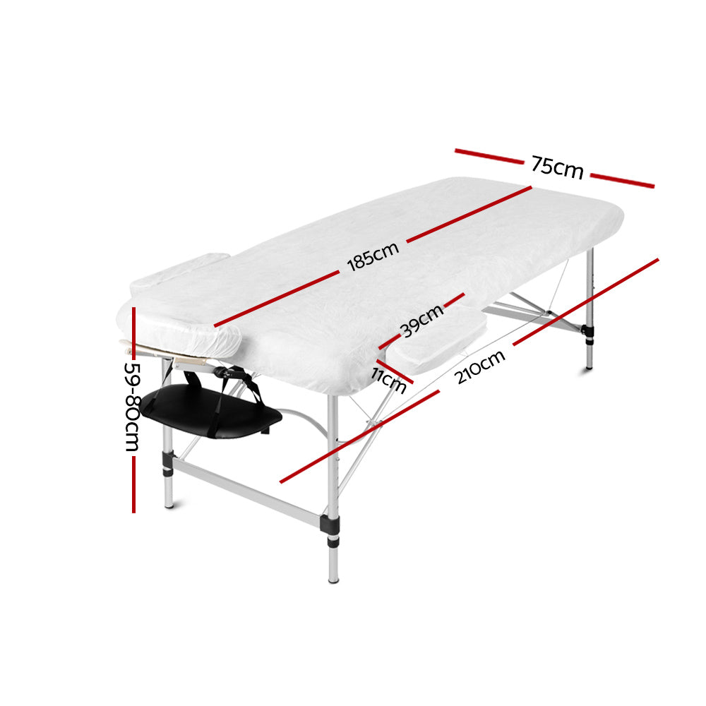 Zenses 3 Fold Portable Aluminium Massage Table - Black - AULASH
