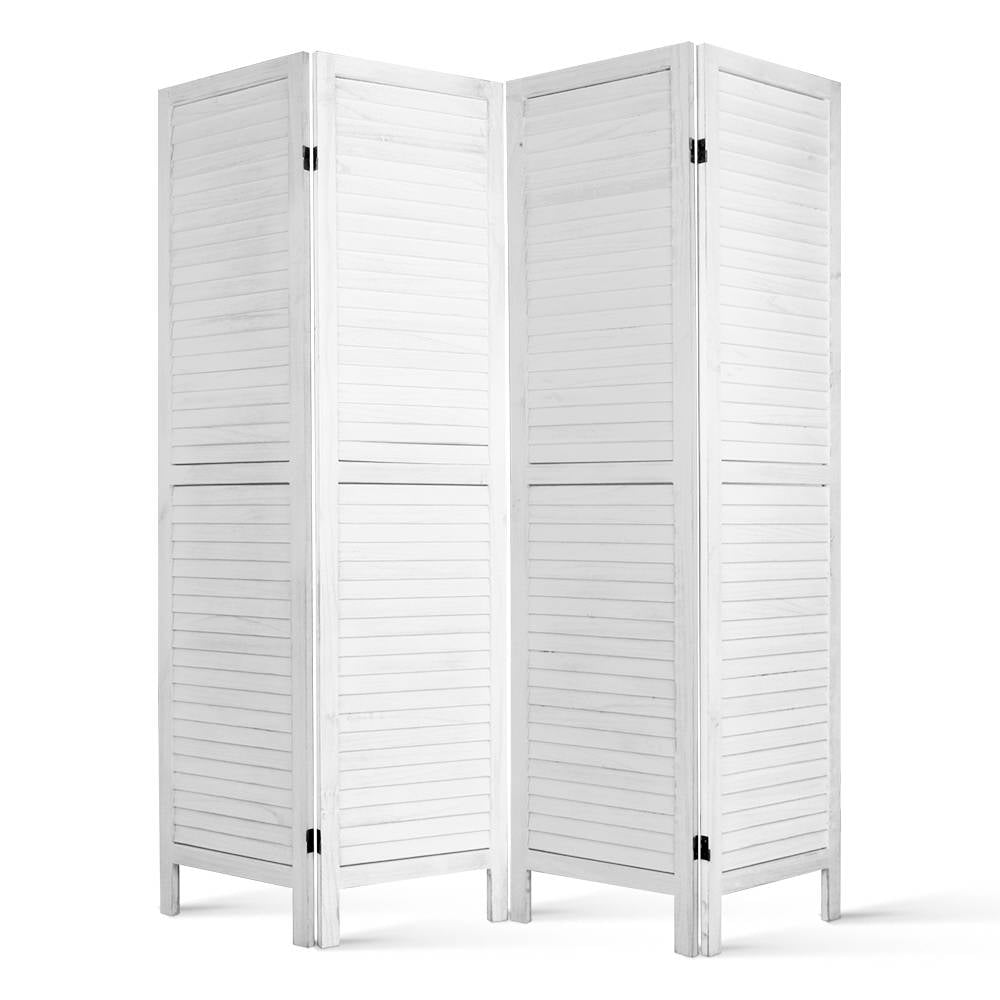 Artiss 4 Panel Foldable Wooden Room Divider - White - AULASH