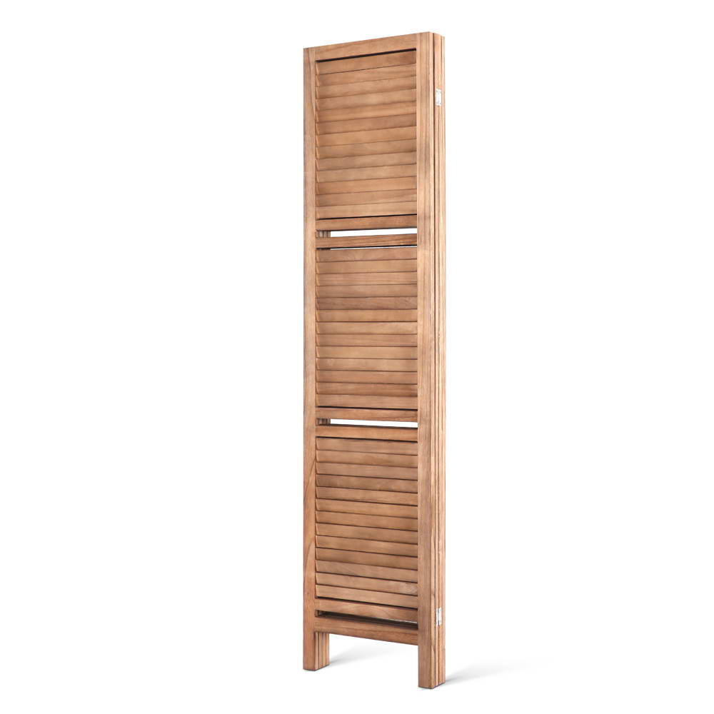 Artiss Room Divider Privacy Screen Foldable Partition Stand 4 Panel Brown - AULASH