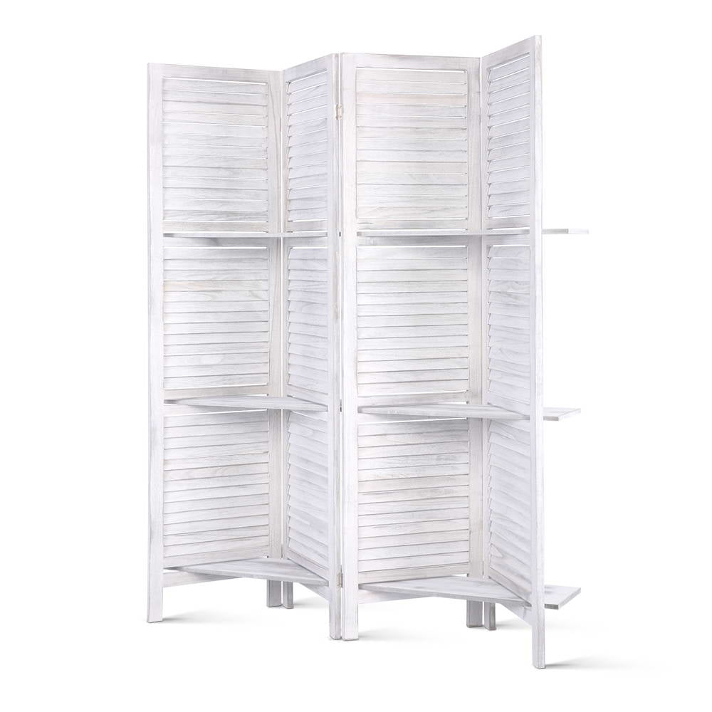 Artiss Room Divider Privacy Screen Foldable Partition Stand 4 Panel White - AULASH