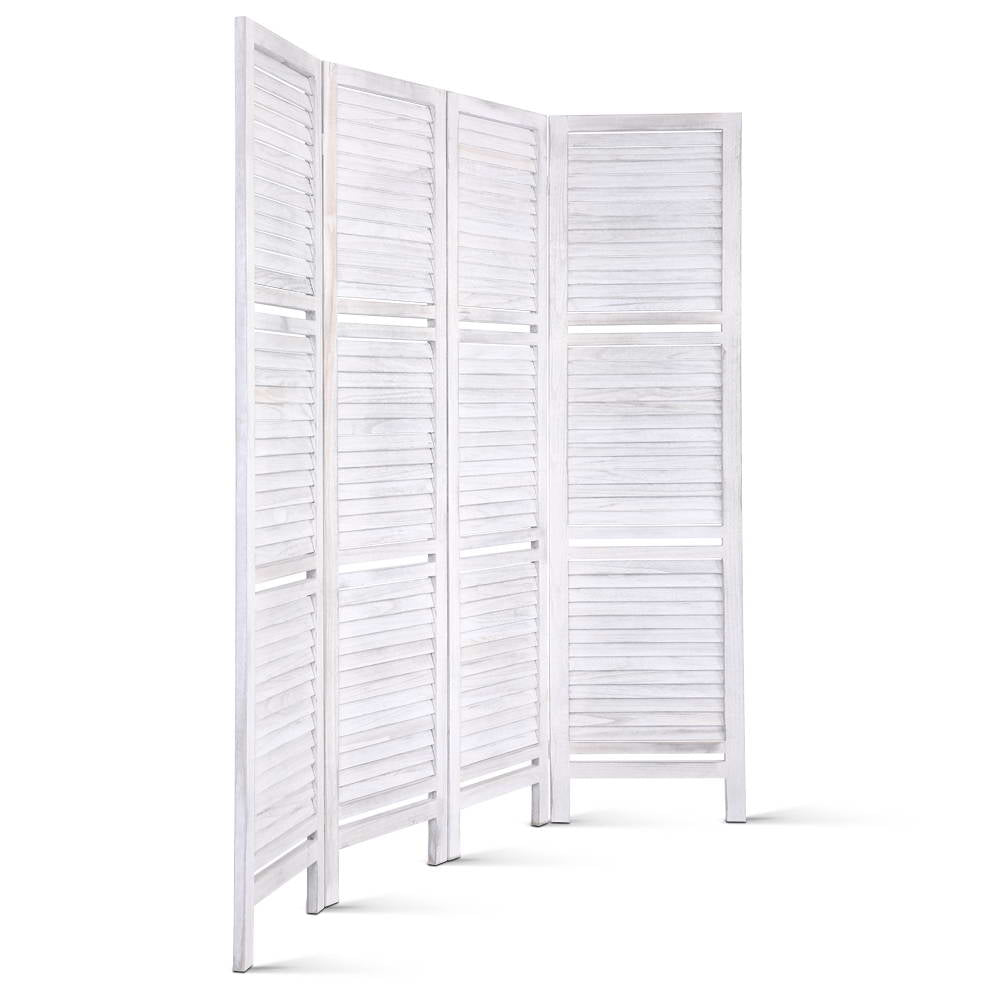 Artiss Room Divider Privacy Screen Foldable Partition Stand 4 Panel White - AULASH