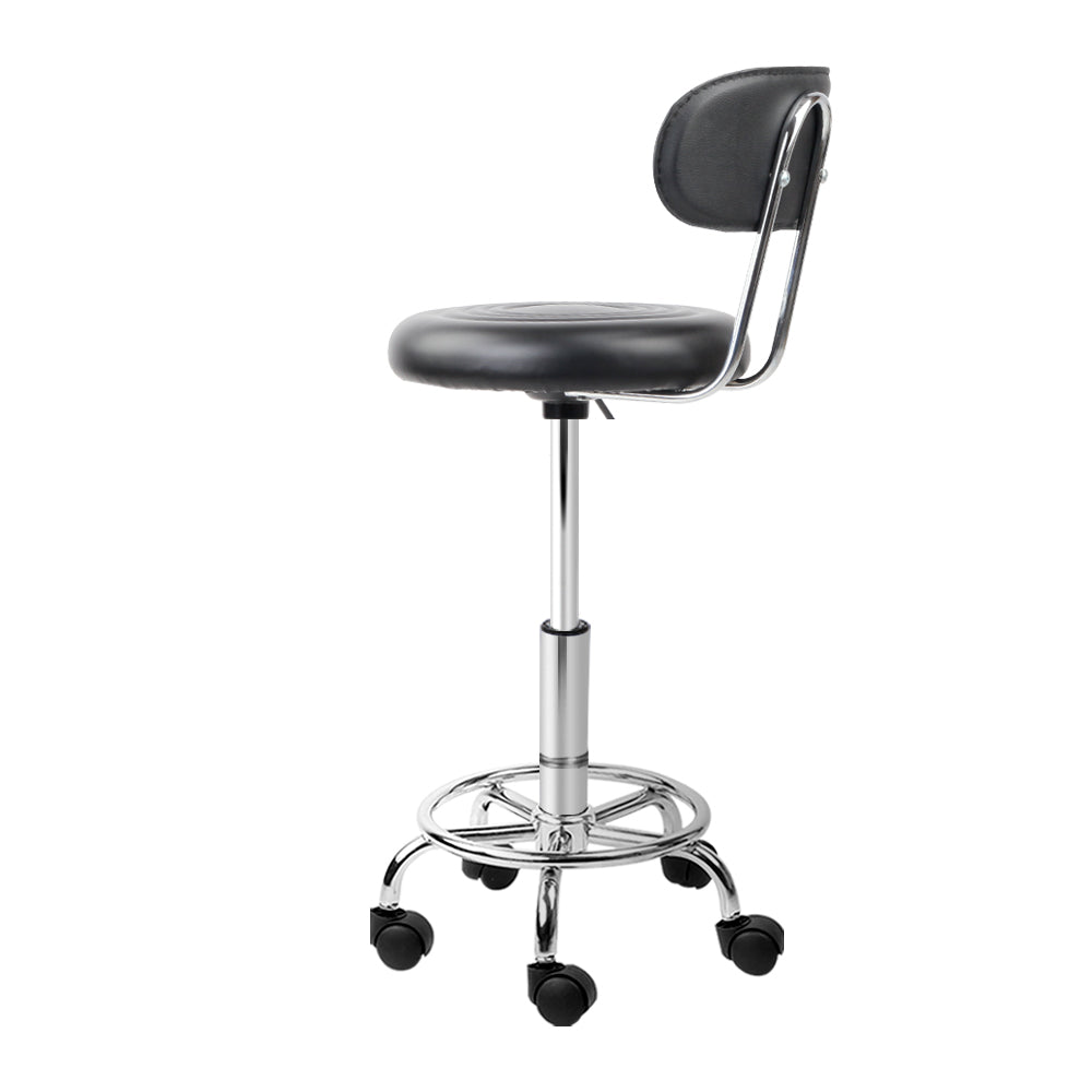 Artiss Salon Stool Swivel Chair Backrest Barber Hairdressing Hydraulic Height - AULASH