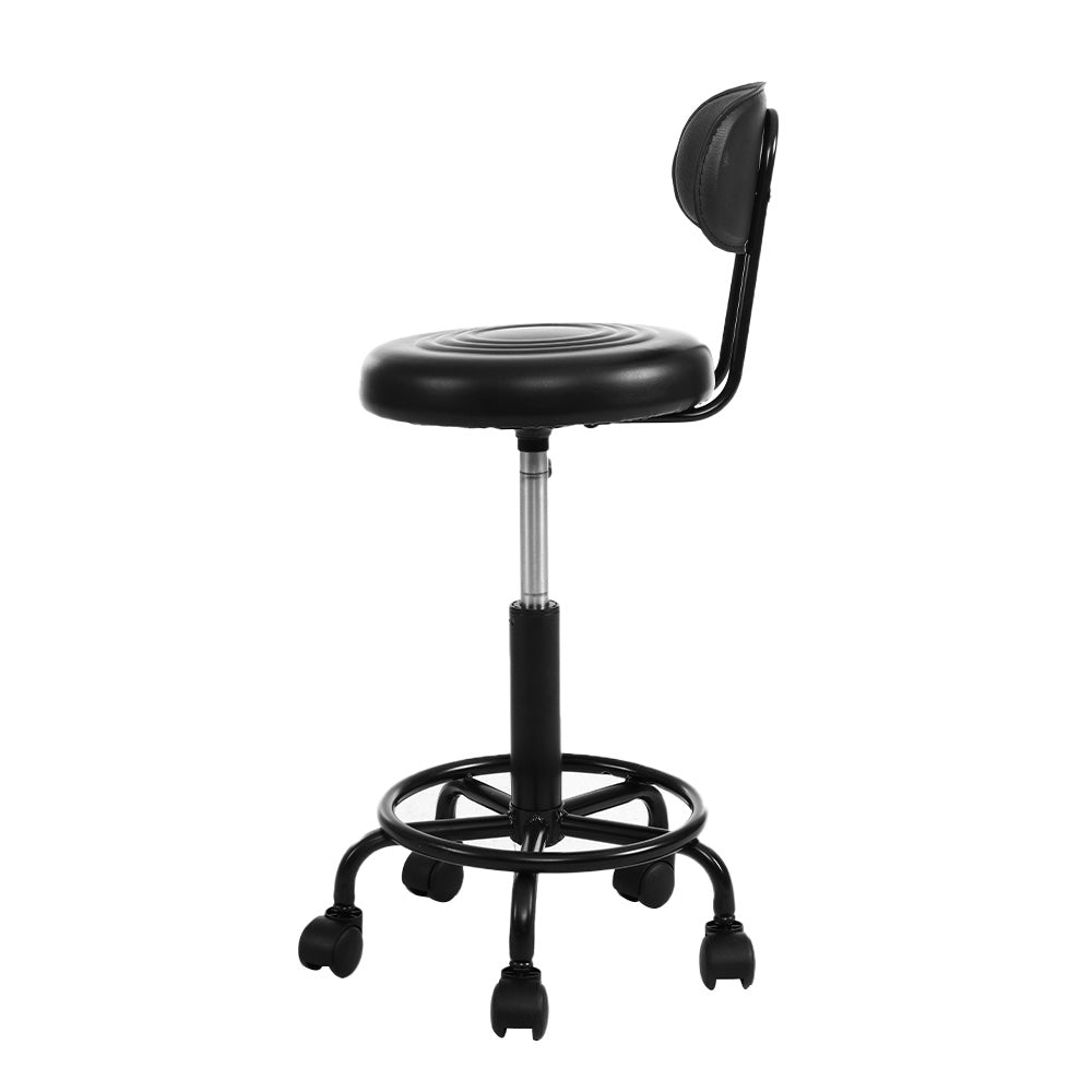 Artiss Salon Stool Swivel Chairs with Back Barber Beauty Hydralic Lift - AULASH