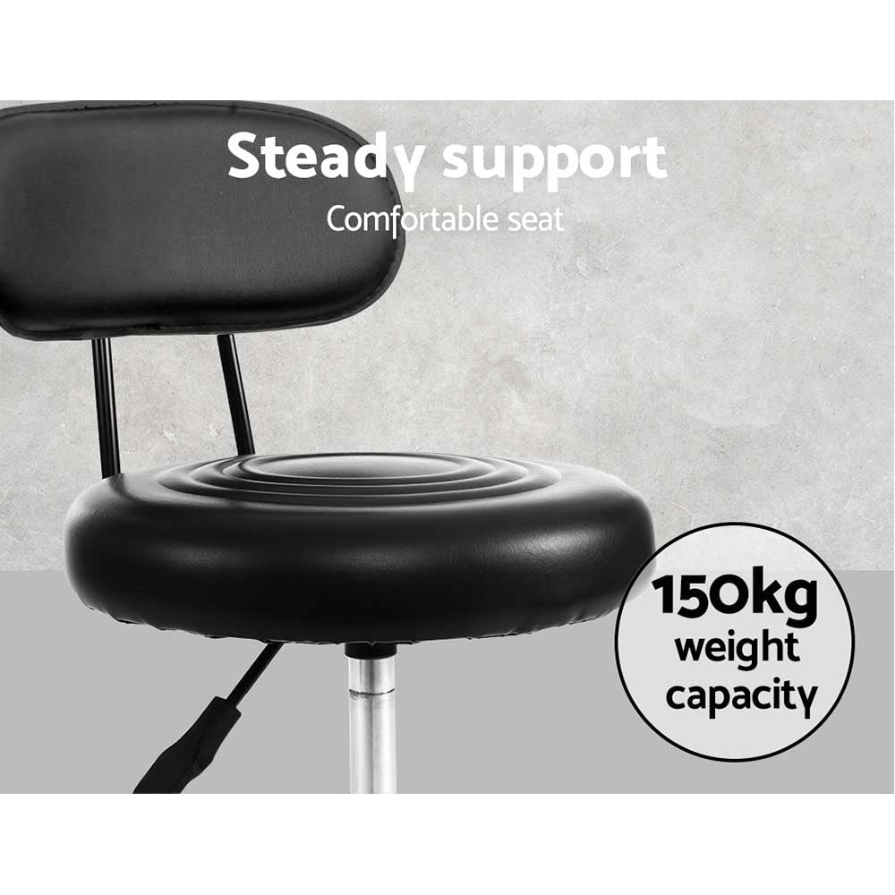 Artiss Salon Stool Swivel Chairs with Back Barber Beauty Hydralic Lift - AULASH