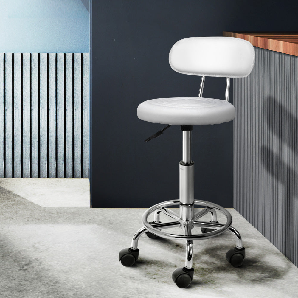 Artiss Salon Stool Swivel Barber Chair Backrest Hairdressing Hydraulic Height - AULASH