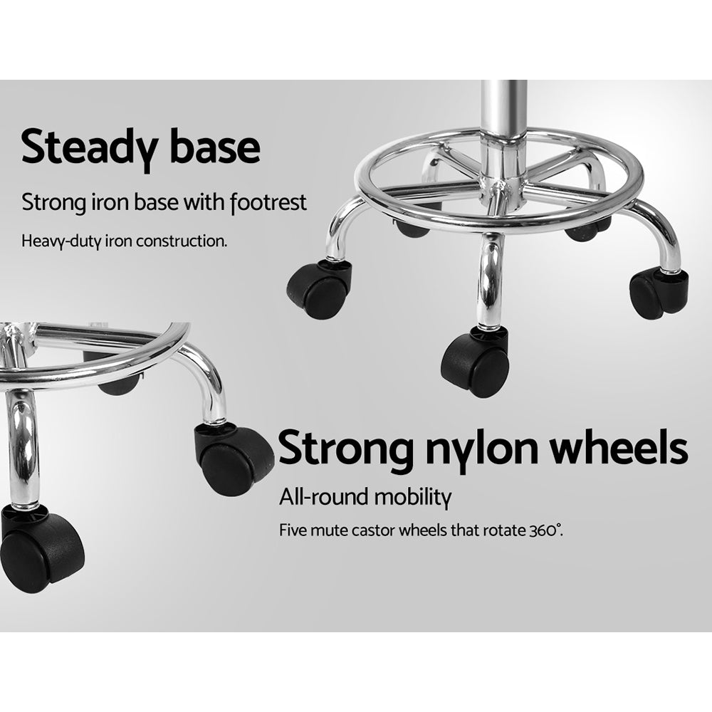 Artiss Saddle Salon Stool Black PU Swivel Barber Hair Dress Chair Hydraulic Lift - AULASH