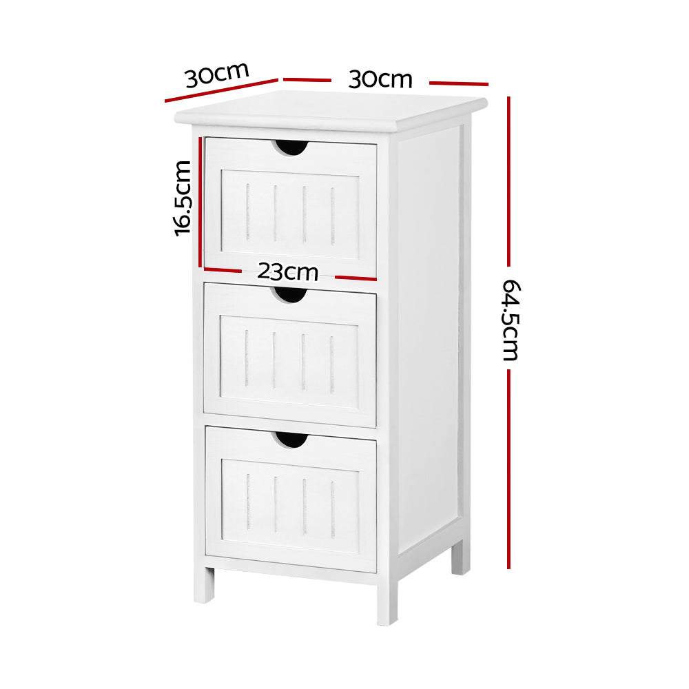 Artiss Bedside Table - White - AULASH