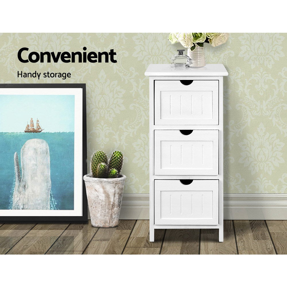 Artiss Bedside Table - White - AULASH