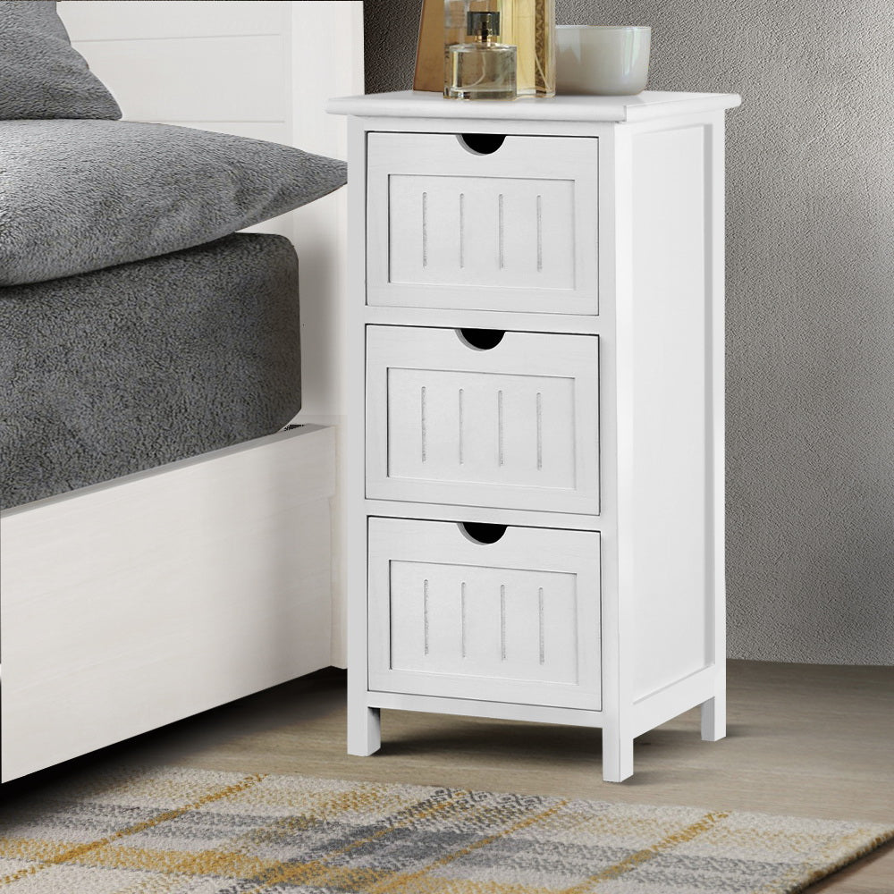 Artiss Bedside Table - White - AULASH