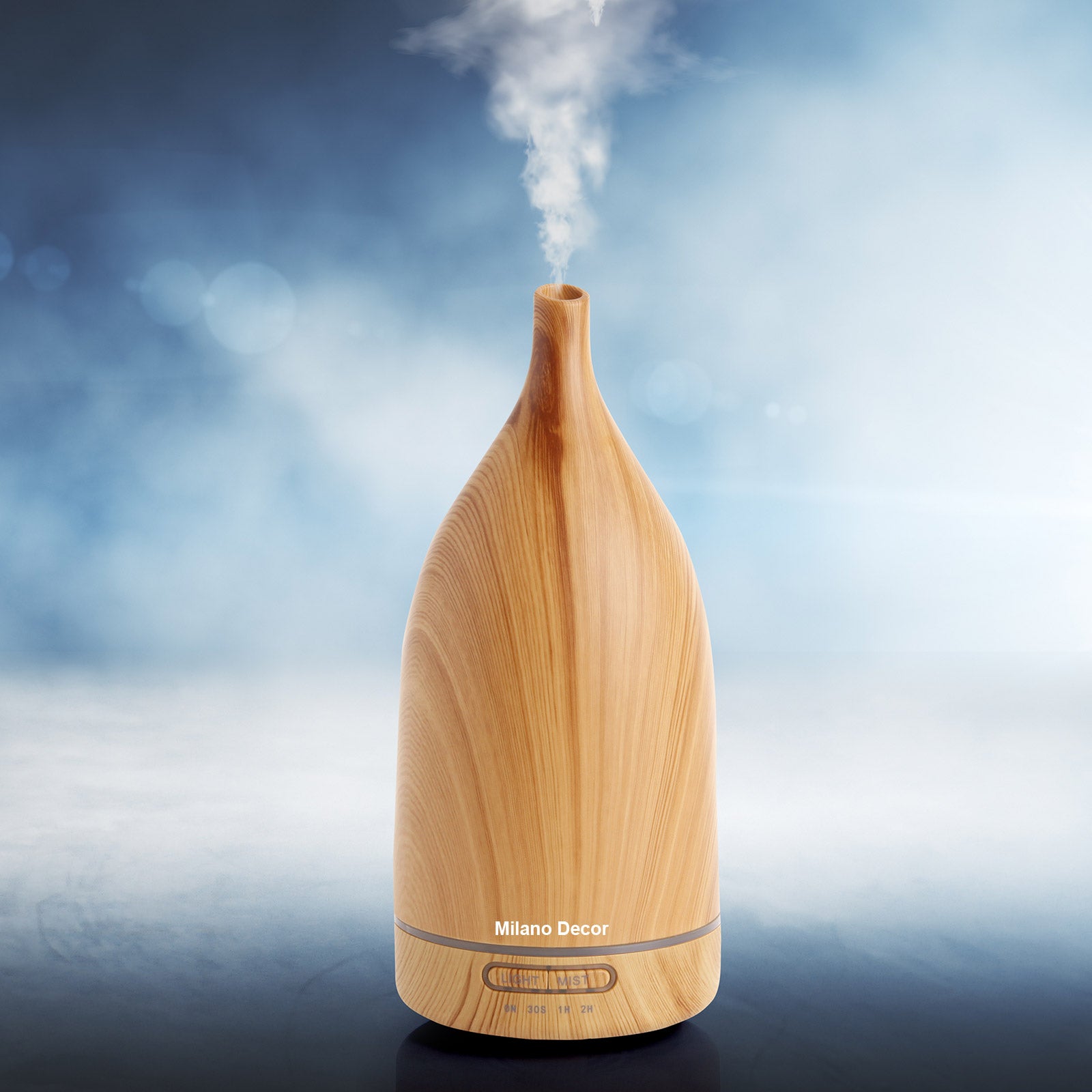 Milano Decor Aroma Diffuser 100ml Ultrasonic Humidifier Purifier And 3 Pack Oils Light Wood - AULASH