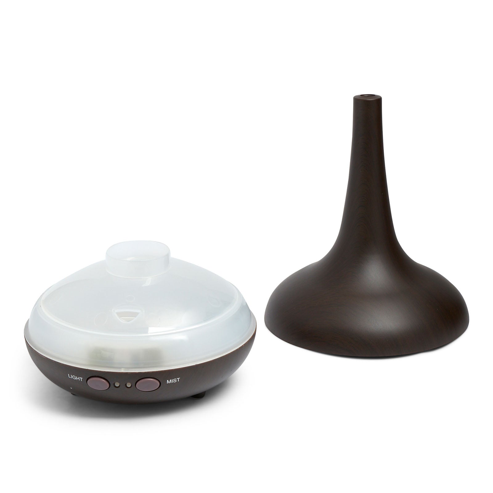 Essential Oil Diffuser Ultrasonic Humidifier Aromatherapy LED Light 200ML 3 Oils Dark Wood Grain 15 x 20cm - AULASH
