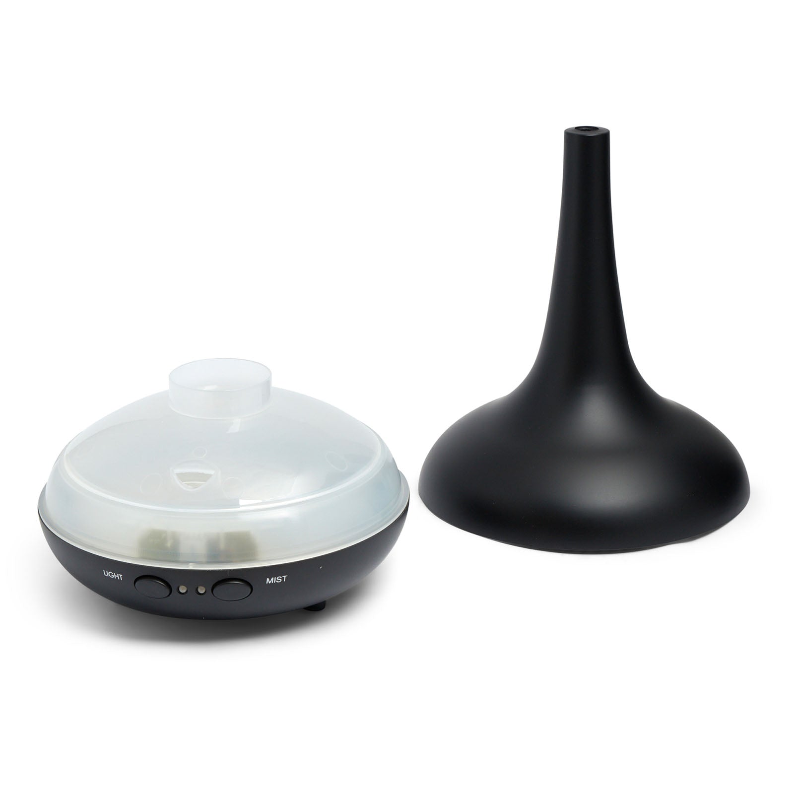 Essential Oil Diffuser Ultrasonic Humidifier Aromatherapy LED Light 200ML 3 Oils Black 15 x 20cm - AULASH