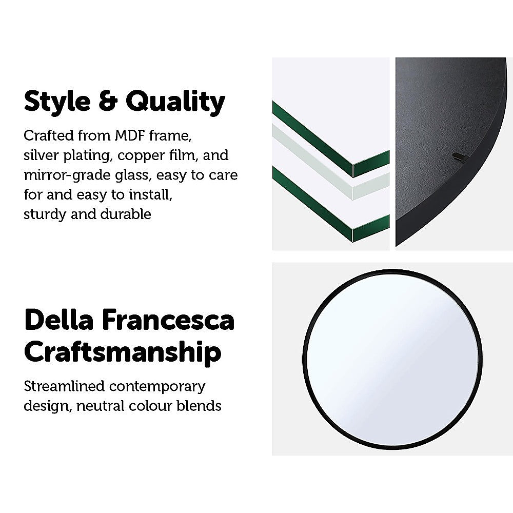 90cm Round Wall Mirror Bathroom Makeup Mirror by Della Francesca - AULASH