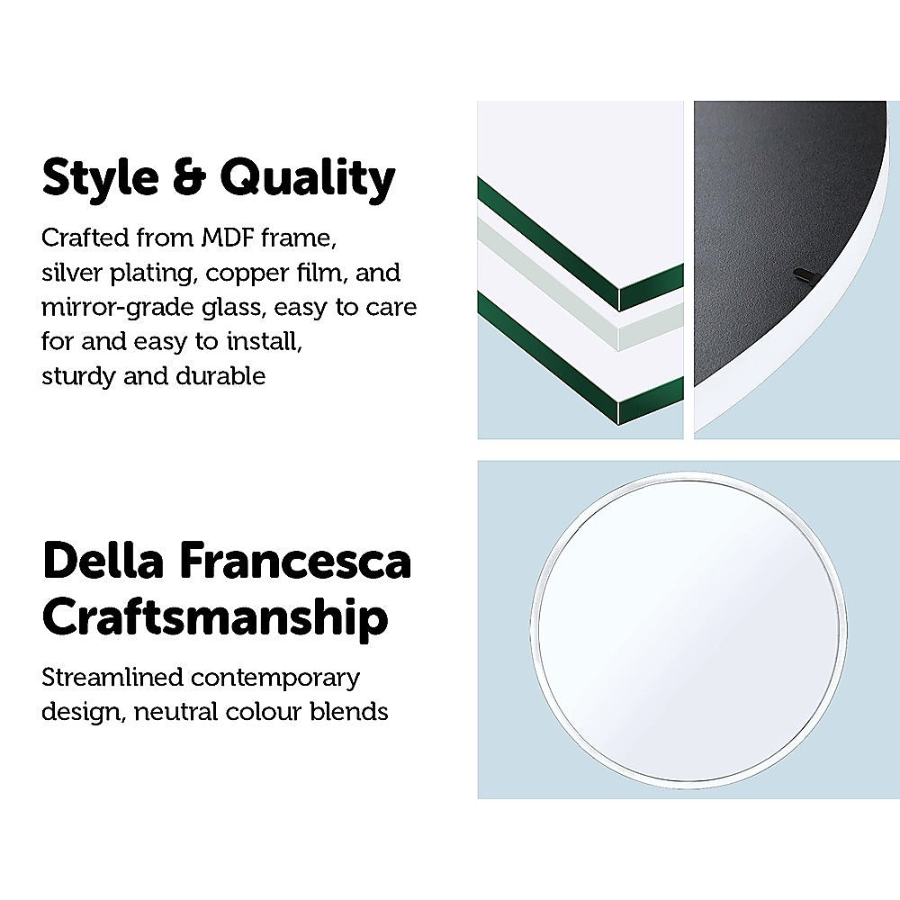 90cm Round Wall Mirror Bathroom Makeup Mirror by Della Francesca - AULASH