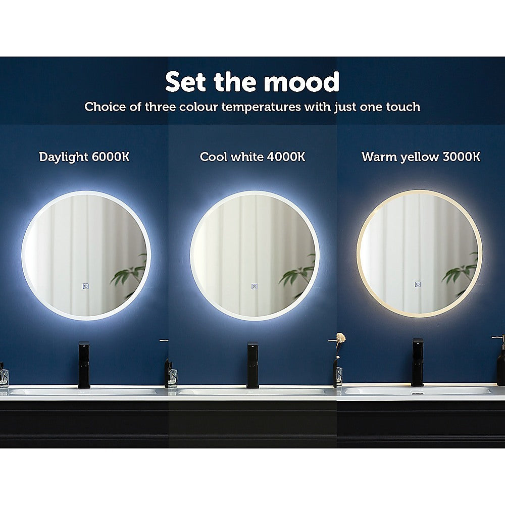 50cm LED Wall Mirror Bathroom Mirrors Light Decor Round - AULASH