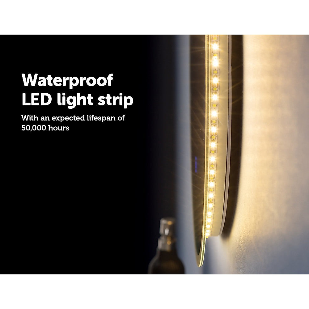 80cm LED Wall Mirror Bathroom Mirrors Light Decor Round - AULASH