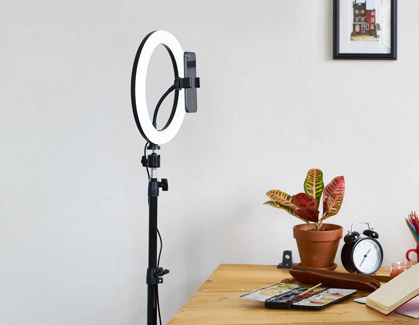 10" LED Selfie Ring Light with 1.6M Tripod Stand Phone Holder Photo Live Makeup - AULASH