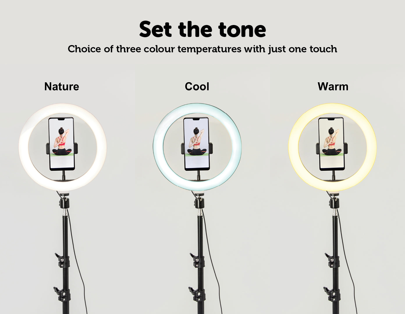 10" LED Selfie Ring Light with 1.6M Tripod Stand Phone Holder Photo Live Makeup - AULASH